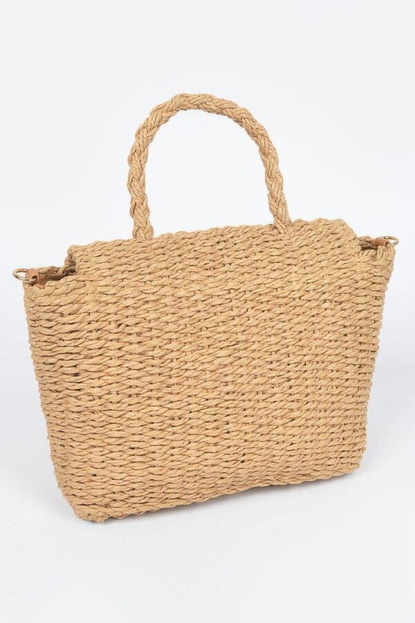 Faux Straw Weave Clutch – Structured Envelope Bag