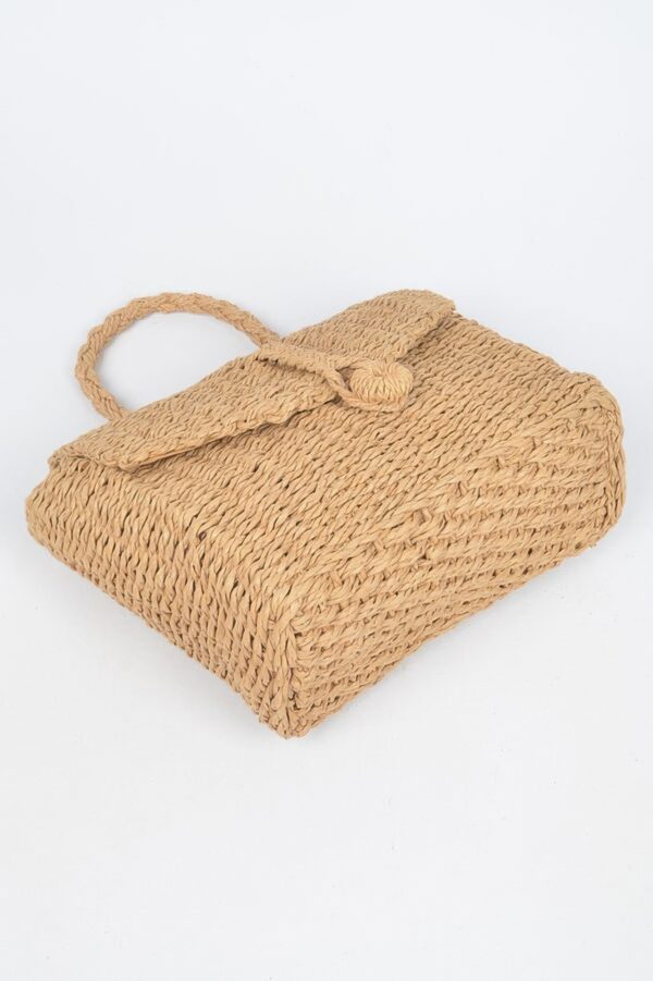 Faux Straw Weave Clutch – Structured Envelope Bag