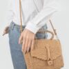 Faux Straw Weave Clutch – Structured Envelope Bag