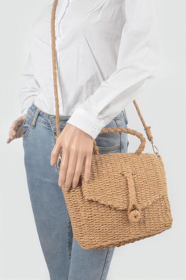 Faux Straw Weave Clutch – Structured Envelope Bag