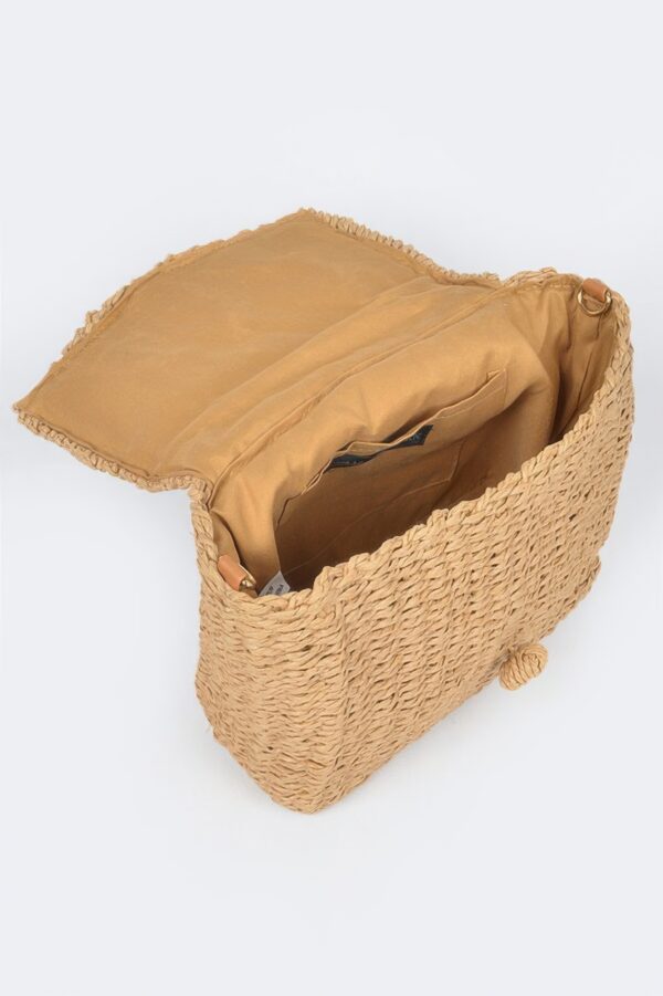 Faux Straw Weave Clutch – Structured Envelope Bag