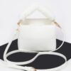 Compact Faux Leather Bag with Fur Top Handle