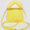Compact Faux Leather Bag with Fur Top Handle