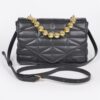 Quilted Faux Leather Flap Bag with Ball Chain