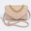 Quilted Faux Leather Flap Bag with Ball Chain