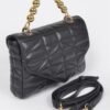 Quilted Faux Leather Flap Bag with Ball Chain