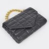 Quilted Faux Leather Flap Bag with Ball Chain