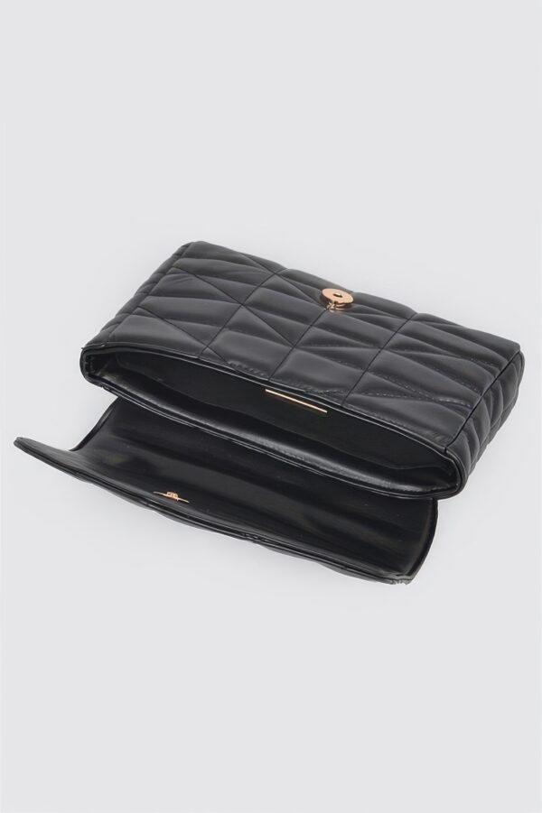 Quilted Faux Leather Flap Bag with Ball Chain