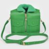 Jacket-Inspired Faux Leather Fur Crossbody Bag