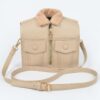 Jacket-Inspired Faux Leather Fur Crossbody Bag
