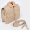 Jacket-Inspired Faux Leather Fur Crossbody Bag