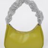 Pleated Faux Leather Shoulder Strap Bag