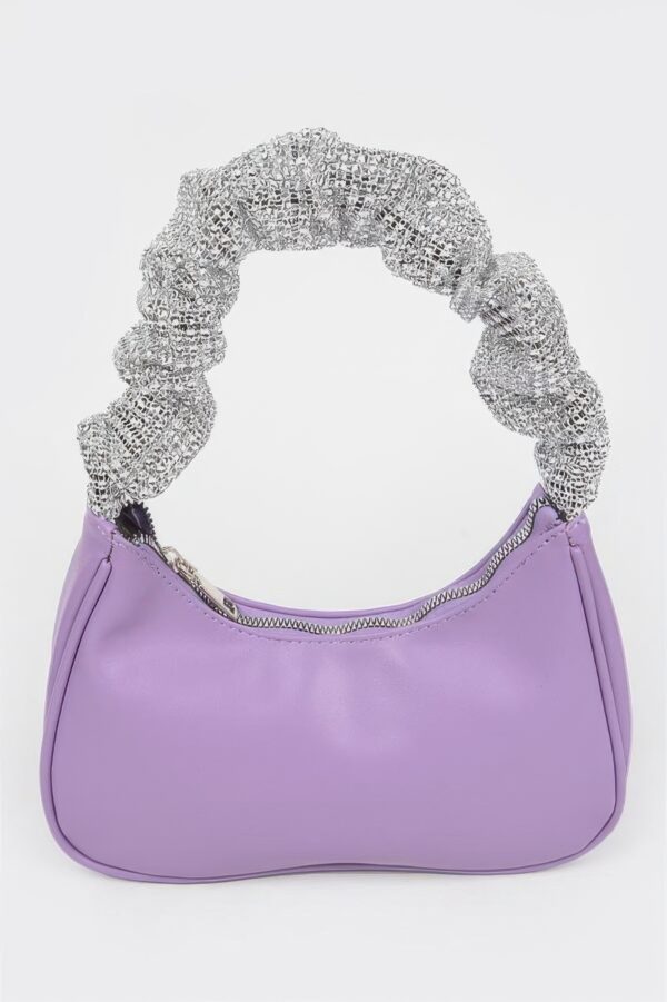 Pleated Faux Leather Shoulder Strap Bag