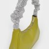 Pleated Faux Leather Shoulder Strap Bag