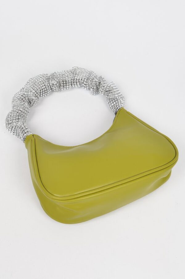Pleated Faux Leather Shoulder Strap Bag