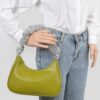 Pleated Faux Leather Shoulder Strap Bag