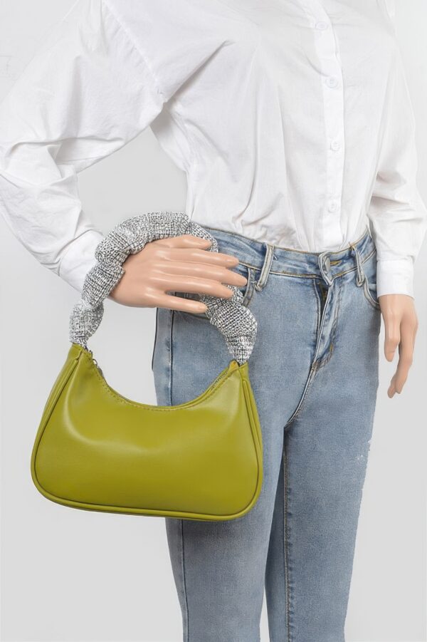 Pleated Faux Leather Shoulder Strap Bag