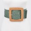 Wide Stretch Belt with Bamboo-Style Buckle