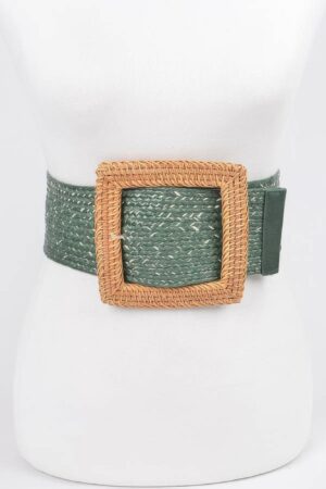 Wide Stretch Belt with Bamboo-Style Buckle