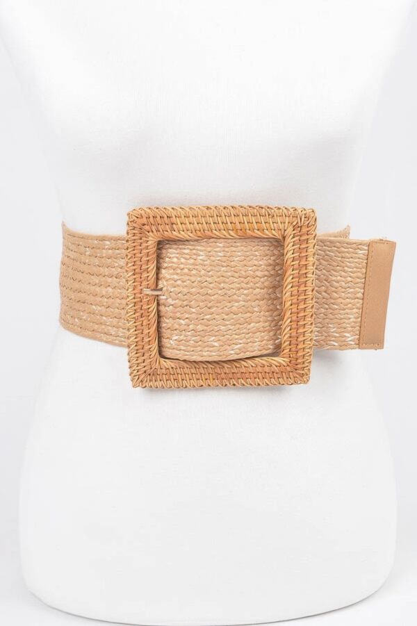 Wide Stretch Belt with Bamboo-Style Buckle