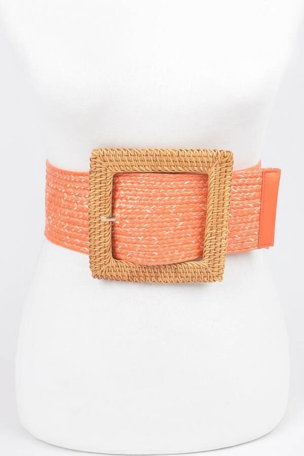 Wide Stretch Belt with Bamboo-Style Buckle