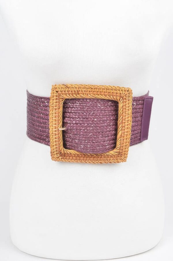 Wide Stretch Belt with Bamboo-Style Buckle