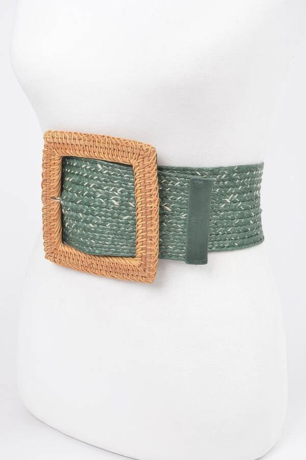 Wide Stretch Belt with Bamboo-Style Buckle