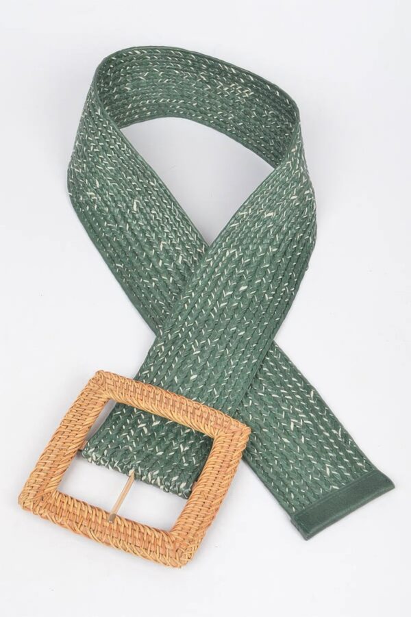Wide Stretch Belt with Bamboo-Style Buckle