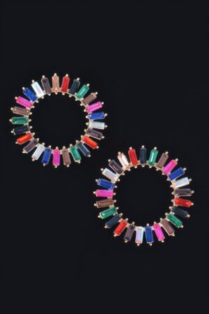 Round Rhinestone Earrings – Sparkling Circle