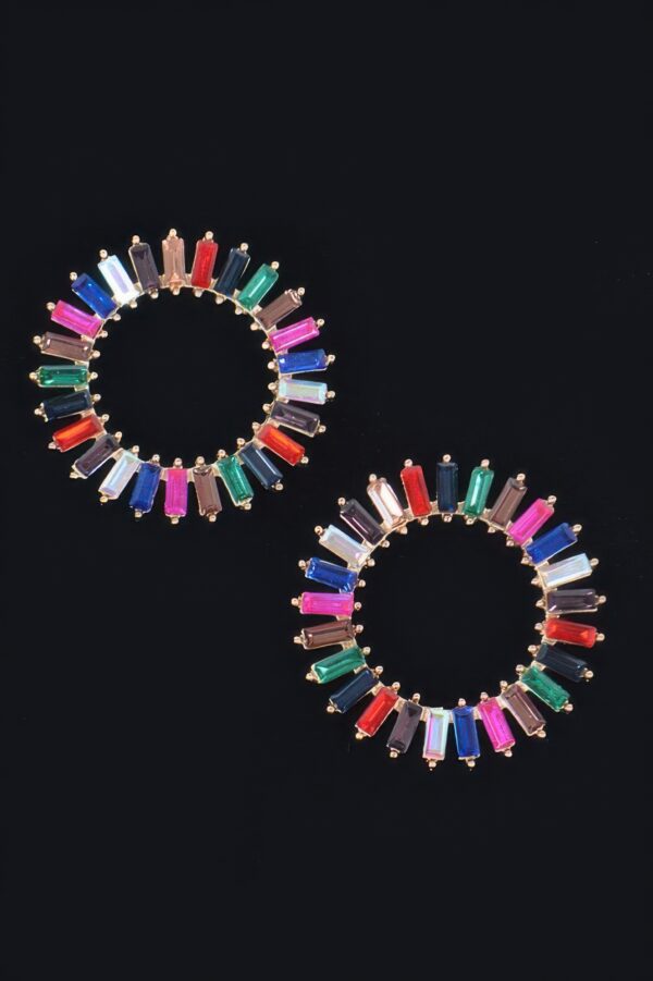 Round Rhinestone Earrings – Sparkling Circle