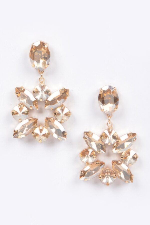 Multi Rhinestone Dangle Earrings – Cascading Drop