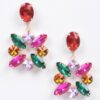 Multi Rhinestone Dangle Earrings – Cascading Drop