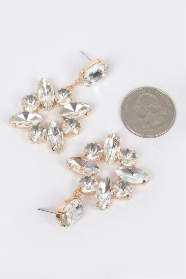Multi Rhinestone Dangle Earrings – Cascading Drop