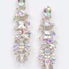 Multi Rhinestone Drop Earrings – Elongated Statement