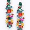 Multi Rhinestone Drop Earrings – Elongated Statement