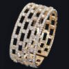 Clear Rhinestone Pattern Bangle – Structured Circle
