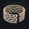 Clear Rhinestone Pattern Bangle – Structured Circle