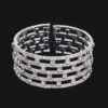 Clear Rhinestone Pattern Bangle – Structured Circle