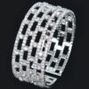 Clear Rhinestone Pattern Bangle – Structured Circle