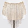 Rhinestone Cascade Belt – Fountains Design, 13 inch Wide