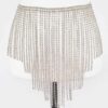 Rhinestone Cascade Belt – Fountains Design, 13 inch Wide