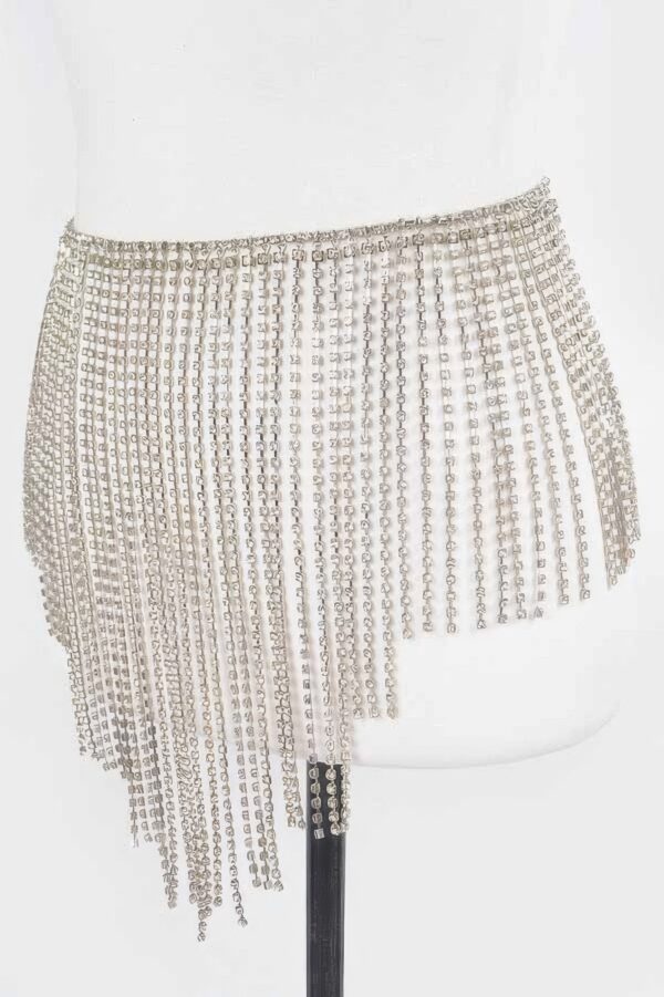 Rhinestone Cascade Belt – Fountains Design, 13 inch Wide