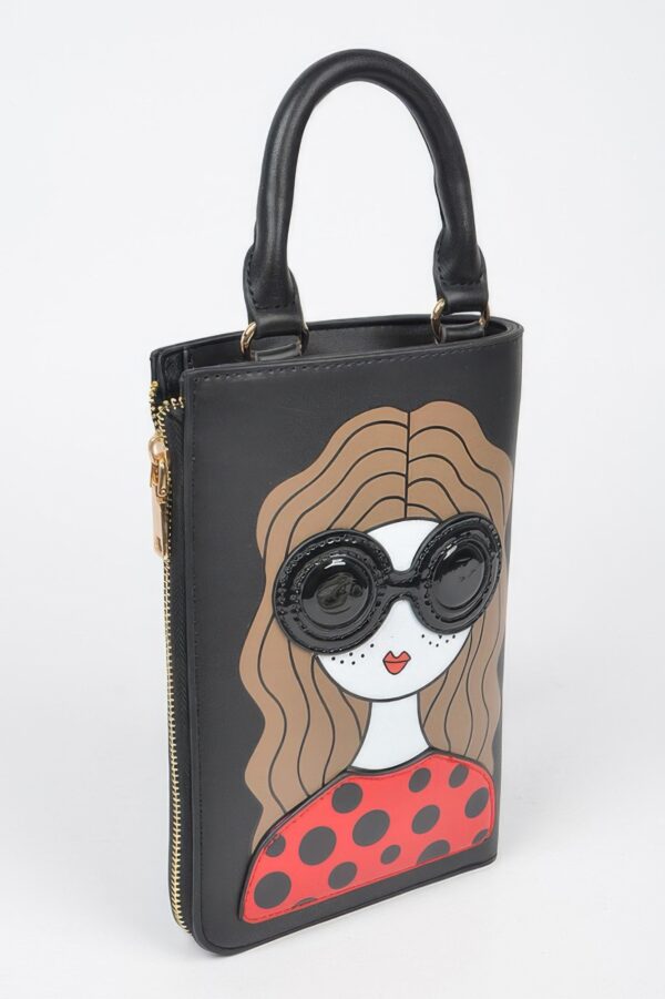 Character Print Chain-strap Crossbody Bag