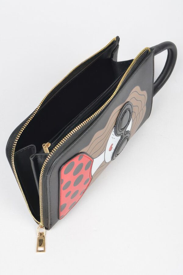 Character Print Chain-strap Crossbody Bag