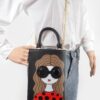 Character Print Chain-strap Crossbody Bag