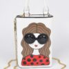 Character Print Chain-strap Crossbody Bag
