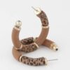 Leo Print Hoop Earrings – 1.8 x 1.8 inches