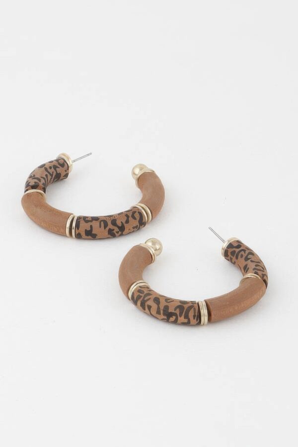 Leo Print Hoop Earrings – 1.8 x 1.8 inches