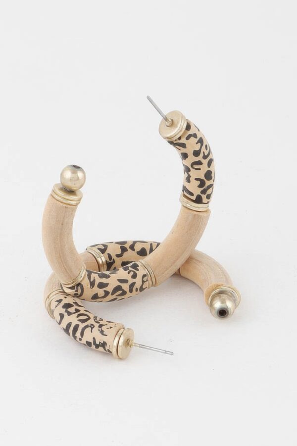 Leo Print Hoop Earrings – 1.8 x 1.8 inches