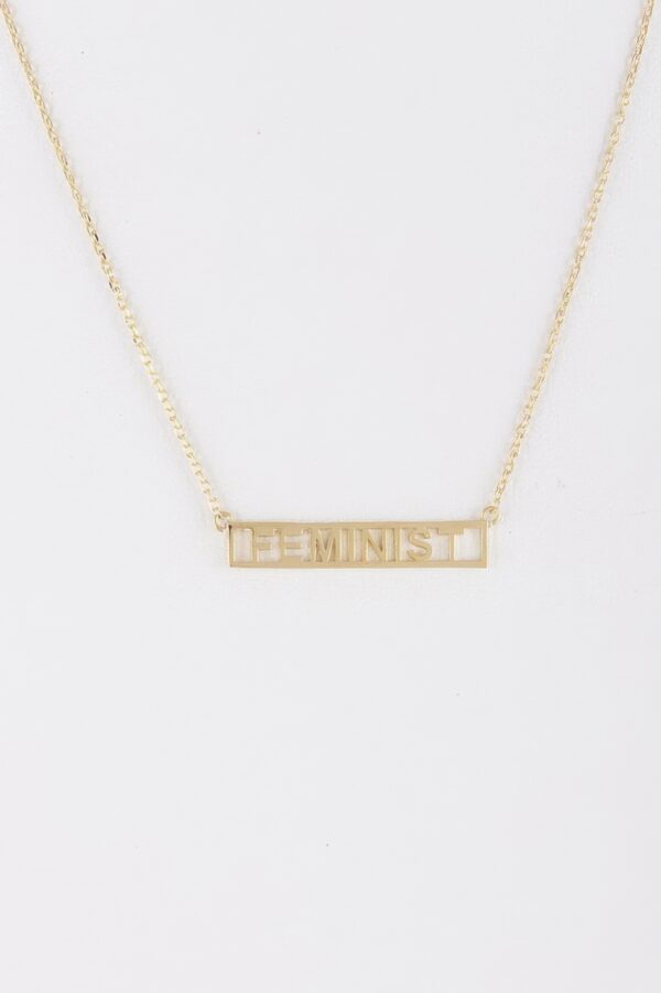 Feminist Necklace – Statement Lettering Pendant